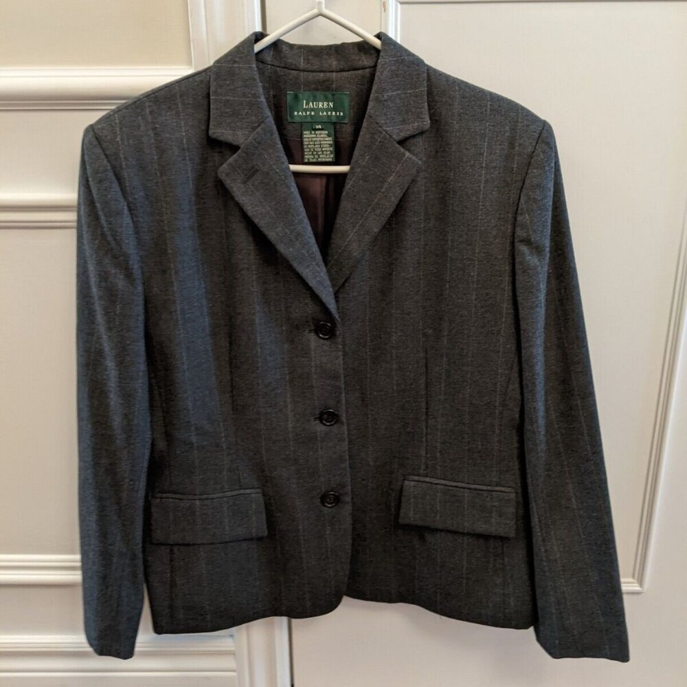 Lauren Ralph Lauren women's wool blazer gray size 14